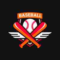 Free vector flat design  baseball logo  template