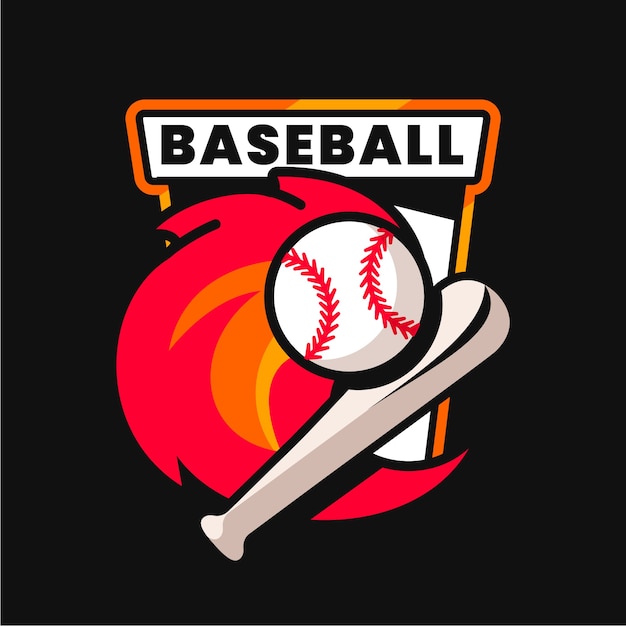 Vettore gratuito modello di logo di baseball design piatto