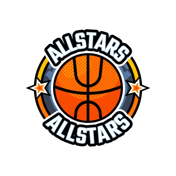 Free Vector flat design basketball logo template