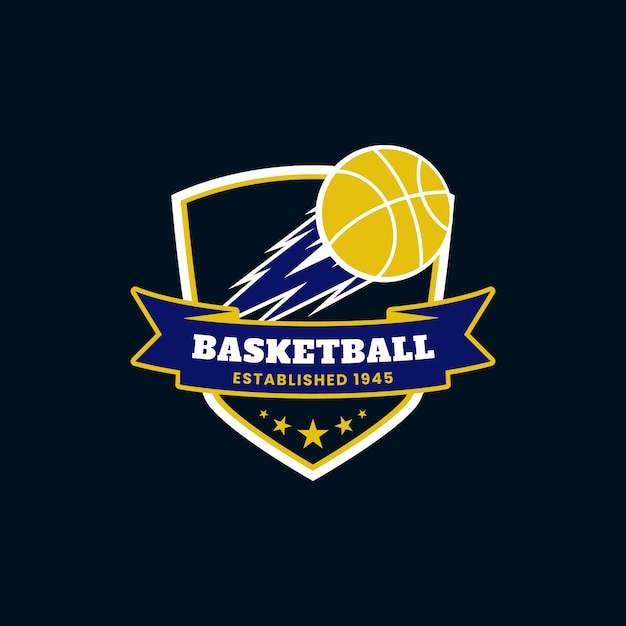 Flat design basketball logo template