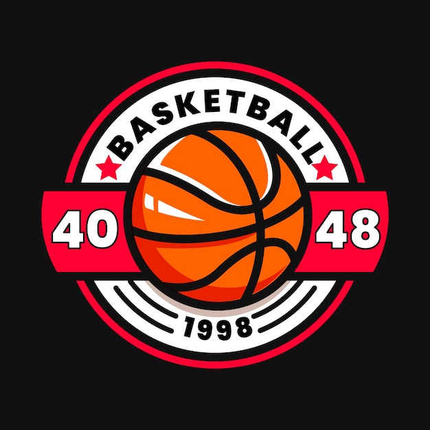 Vettore gratuito modello di logo di basket design piatto