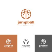 Flat design basketball logo template
