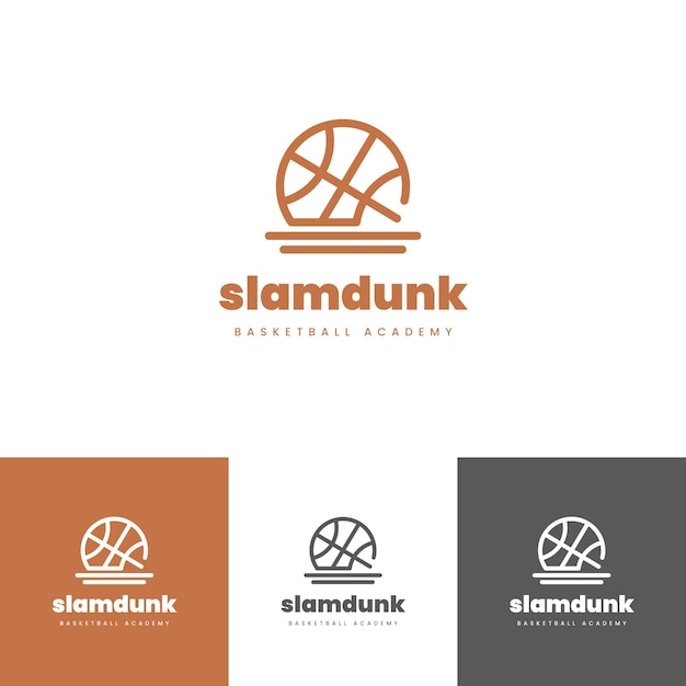 Free vector flat design basketball logo template