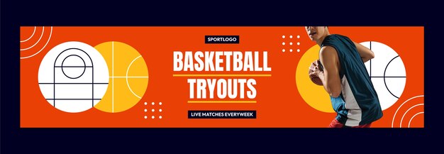 Free Vector flat design basketball template