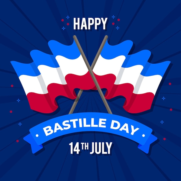 Flat design bastille day