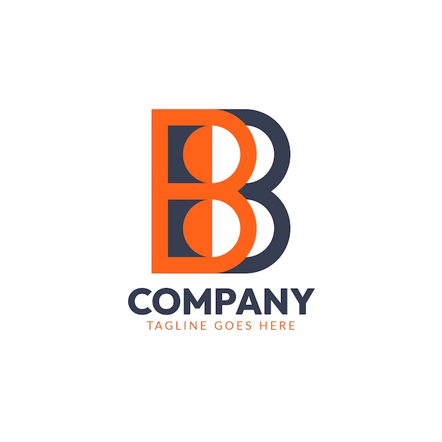 Плоский дизайн шаблона логотипа bb