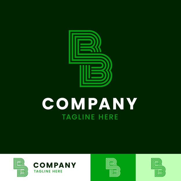 Плоский дизайн шаблона логотипа bb