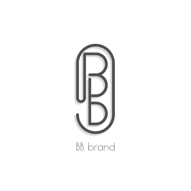 Modello di logo bb design piatto