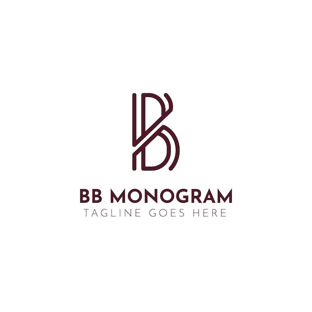 Modello di logo bb design piatto