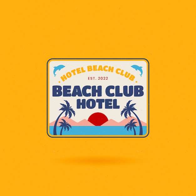 Vettore gratuito design piatto del logo del beach club