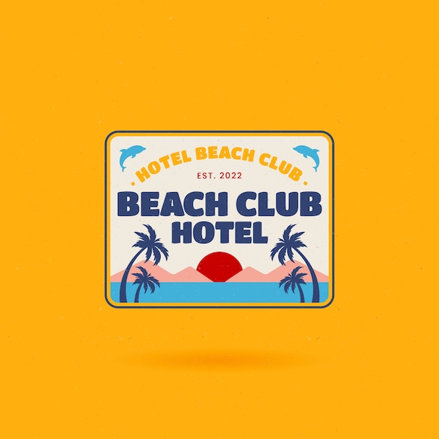 Плоский дизайн логотипа пляжного клуба