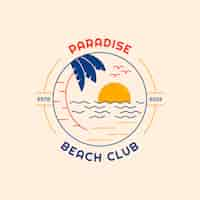 Free vector flat design beach club logo design