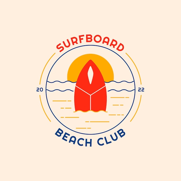 Flat design beach club logo design
