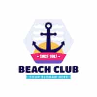 Free vector flat design beach club logo template