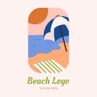 Free vector flat design beach logo design