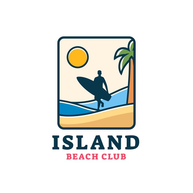 Flat design beach logo