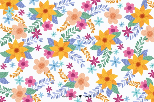 Flat design beautiful floral background