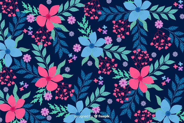 Flat design beautiful floral background