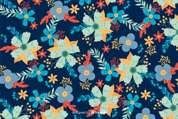 Flat design beautiful floral background