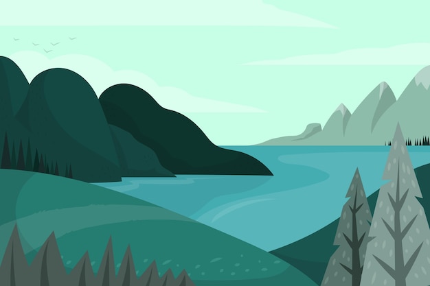 Free vector flat design of beautiful landscape