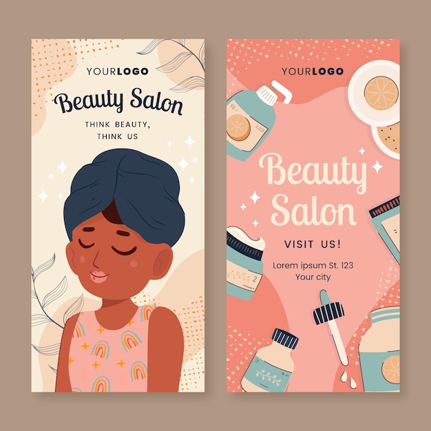 Flat design beauty salon banner