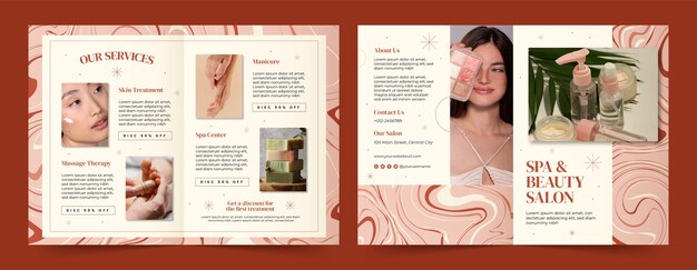 Flat design beauty salon brochure