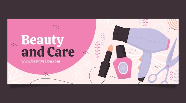 Flat design beauty salon facebook cover