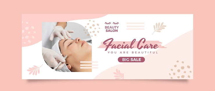 Free Vector flat design beauty salon facebook cover