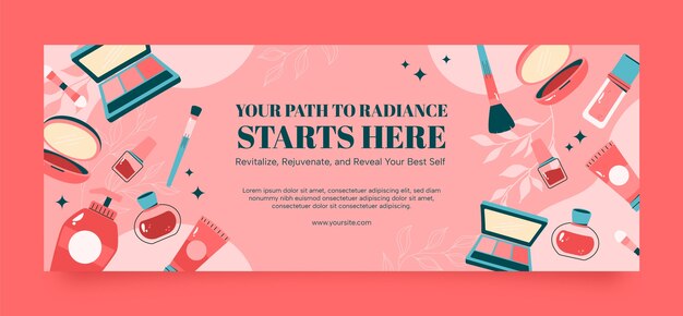 Free vector flat design beauty salon facebook cover