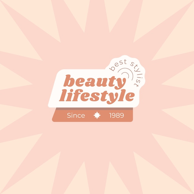 Logo del salone di bellezza design piatto