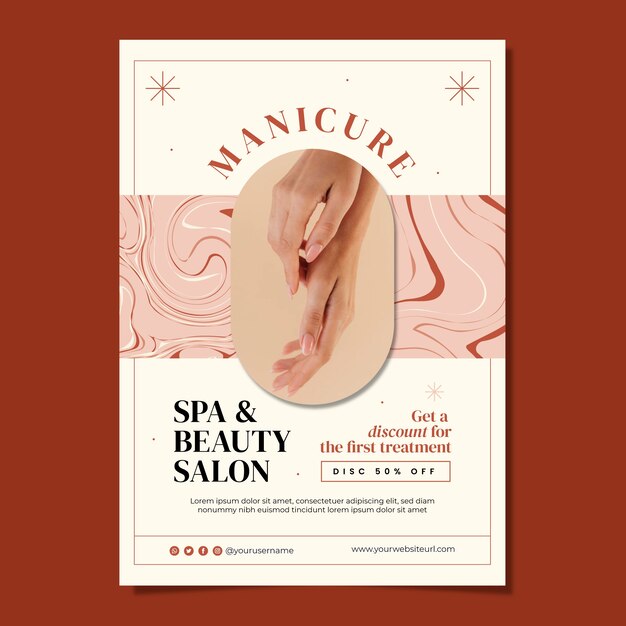 Flat design beauty salon poster