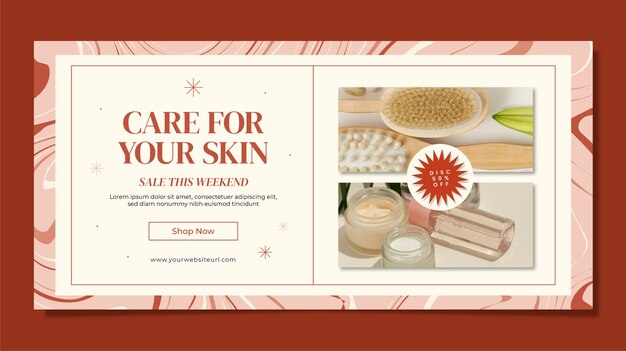 Flat design beauty salon sale banner