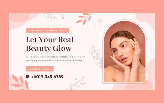 Flat design beauty salon template