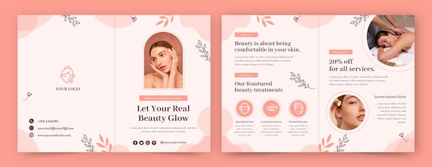 Flat design beauty salon template