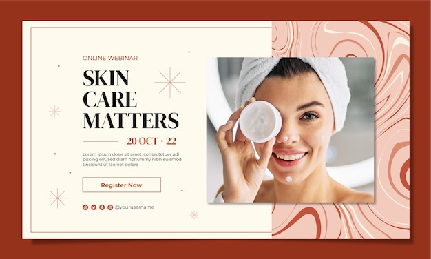 flat design beauty salon webinar template