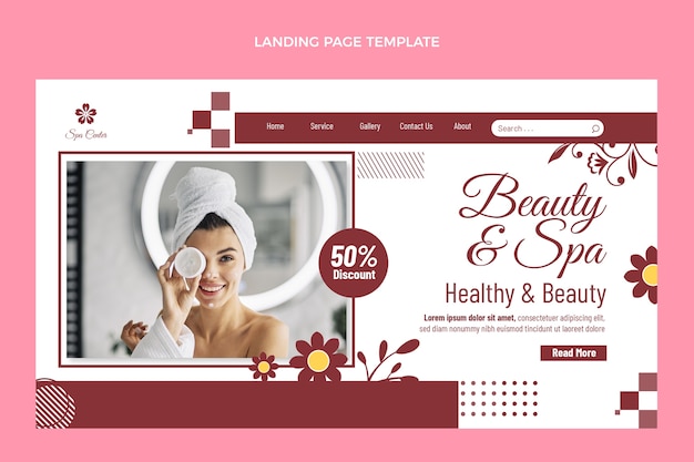 Free vector flat design beauty spa landing page template