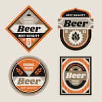Free vector flat design beer label collection