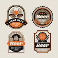 Vettore gratuito collezione di etichette di birra dal design piatto