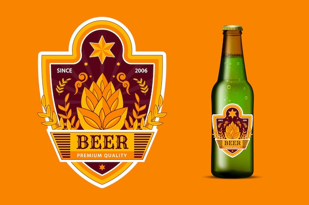 Free vector flat design beer labels design