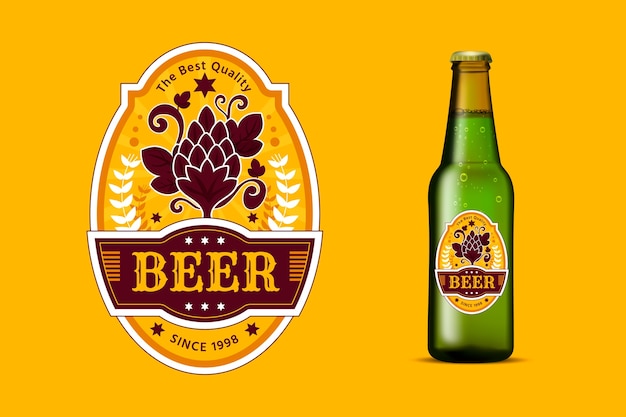 Free vector flat design beer labels design