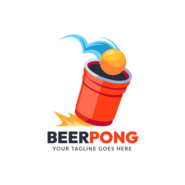 Flat design beer pong logo