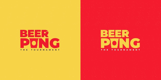 Flat design beer pong logo