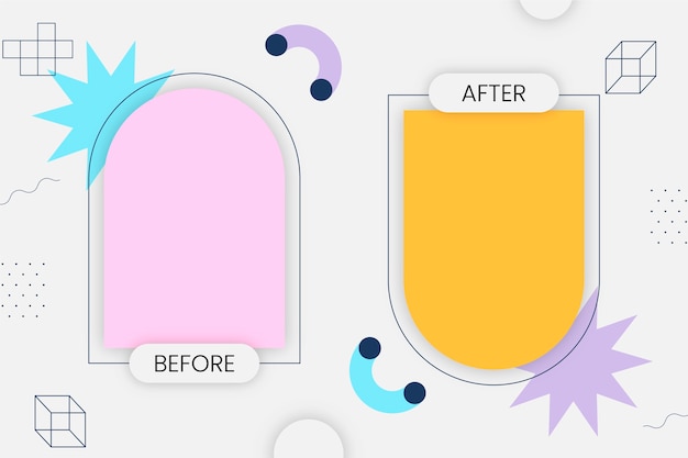 Flat design before and after background template