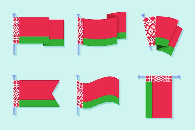 Flat design  belarus national emblems