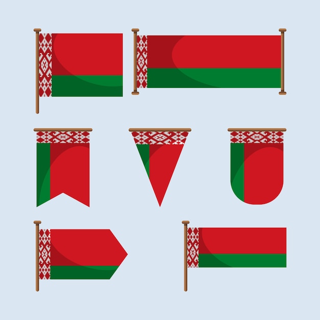 Emblemi nazionali della bielorussia di design piatto