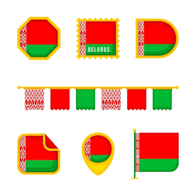 Flat design belarus national emblems