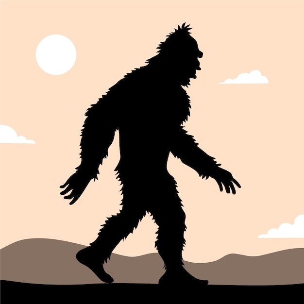 Free vector flat design bigfoot silhouette