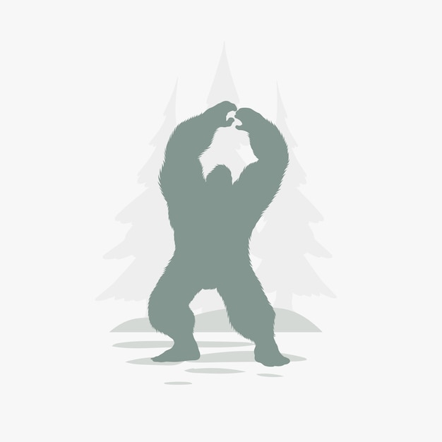 Flat design bigfoot silhouette