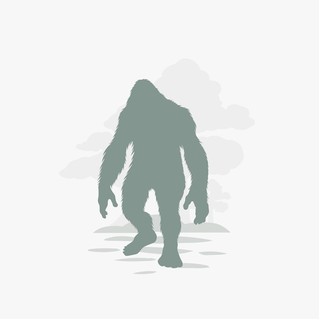 Free vector flat design bigfoot silhouette