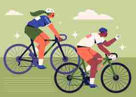 Free vector flat design bike race illustration